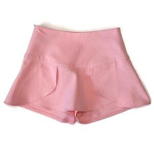 BELLA WANG High Waisted Skorts Layered Textured Skirt Shorts Pink Barbiecore